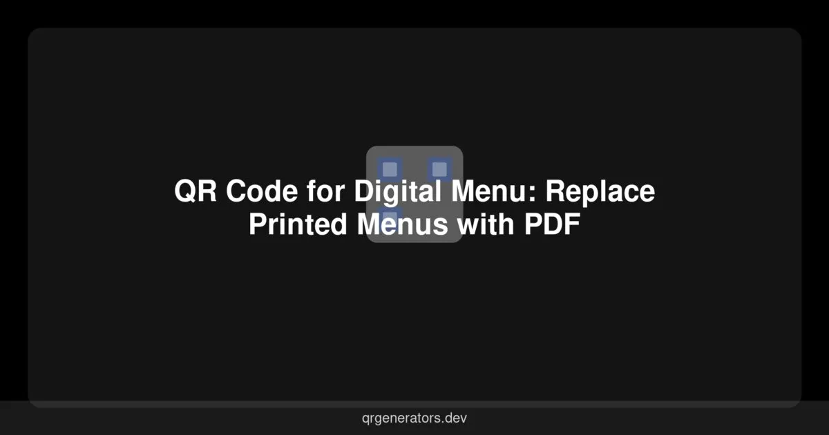 رمز QR للقائمة الرقمية: استبدل القوائم المطبوعة بـ PDF